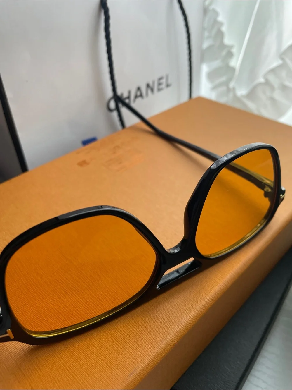 Black Frame Orange Lens Sunglasses